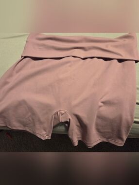 Trendy Queen Fold Over Shorts In Dusty Rose